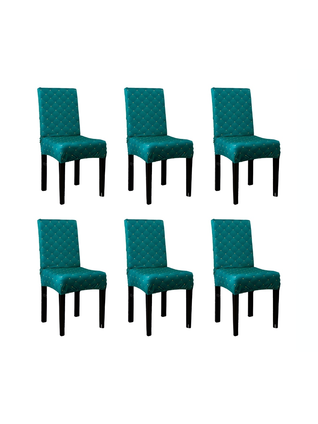 

Eleganta 6-Piece Green Printed Stretchable Chair Covers
