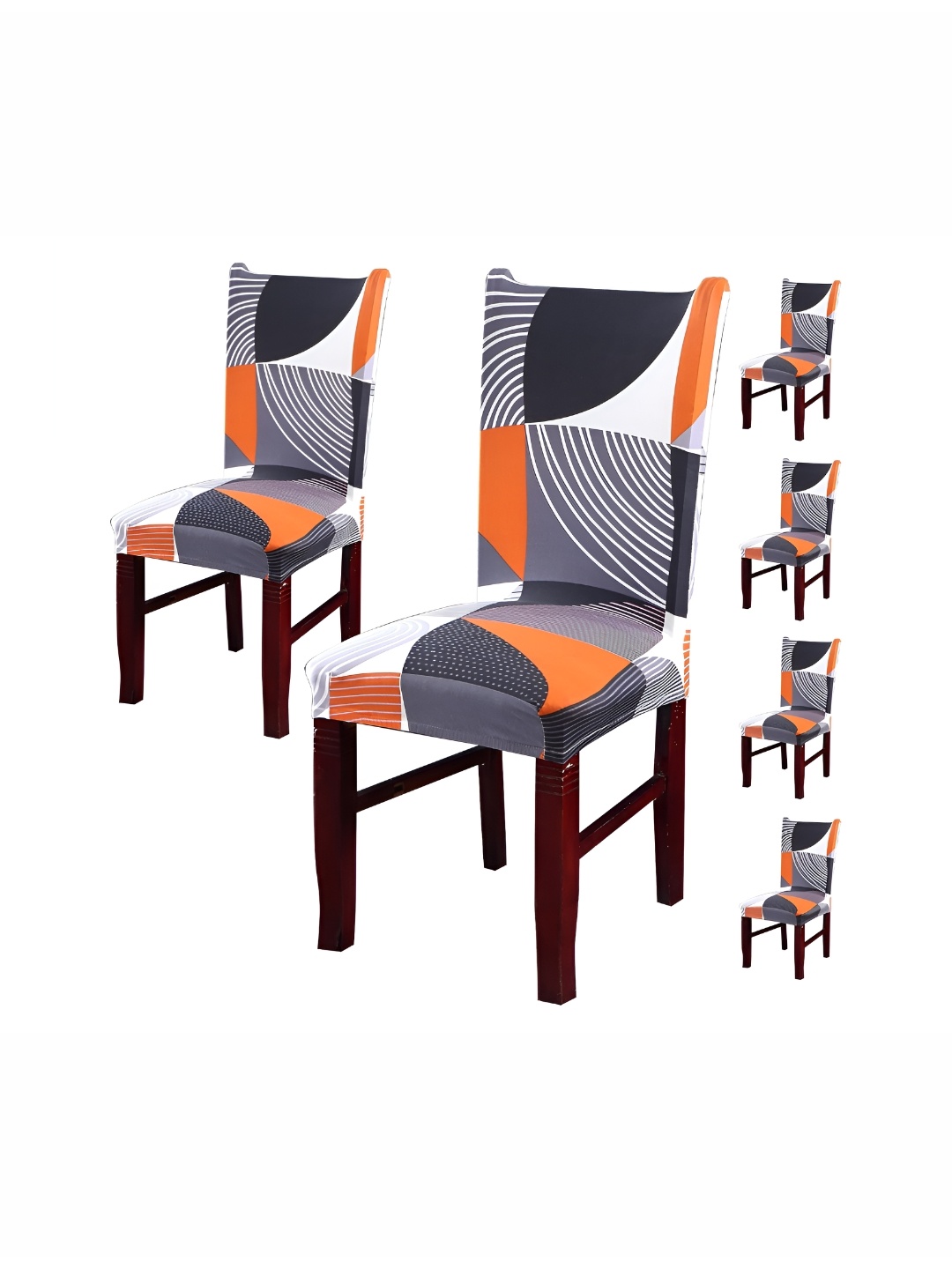 

Eleganta 10-Piece Grey & White Printed Stretchable Chair Covers