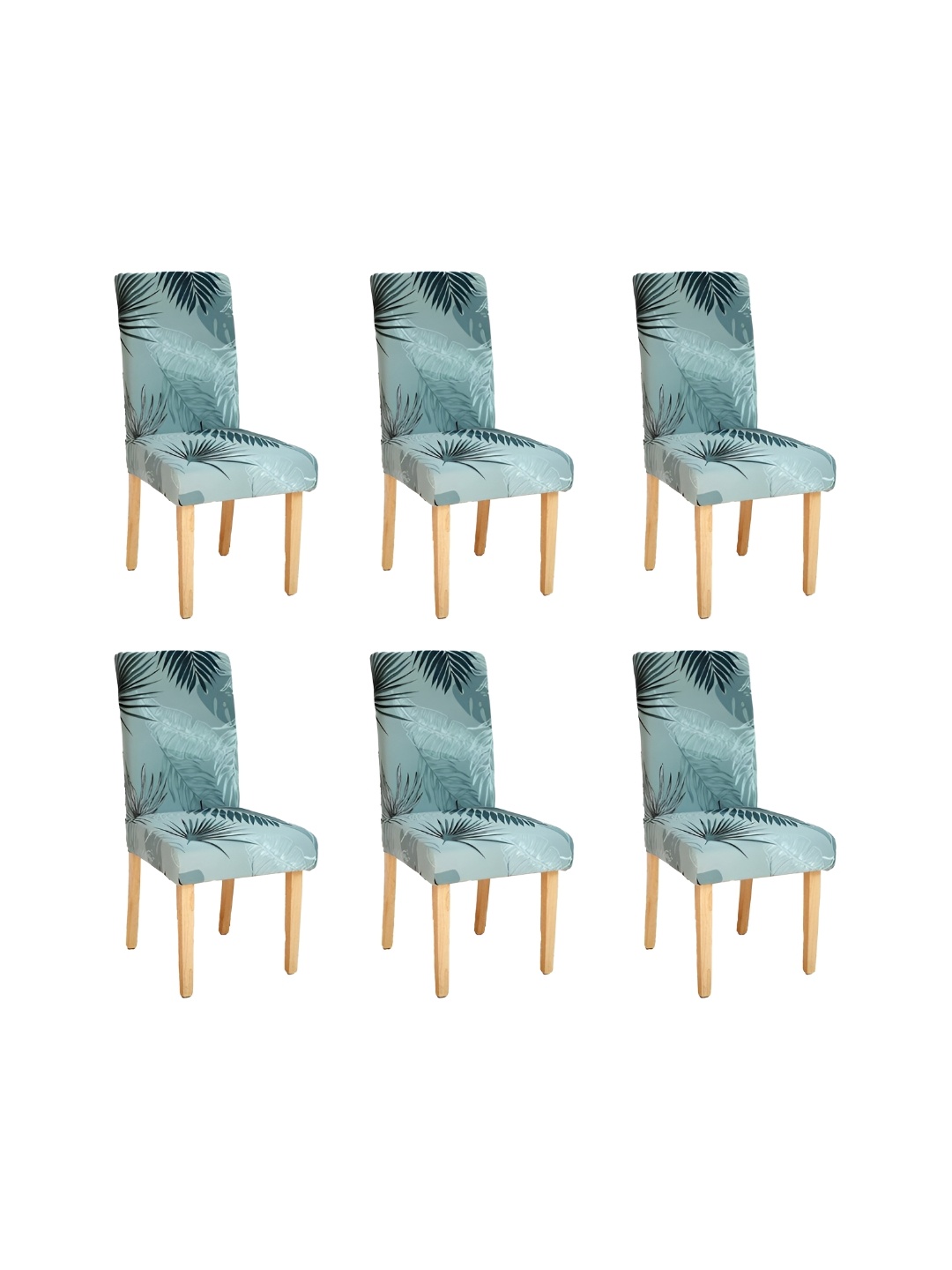 

Eleganta Sea Green & White 6 Pieces Printed Stretchable Chair Covers