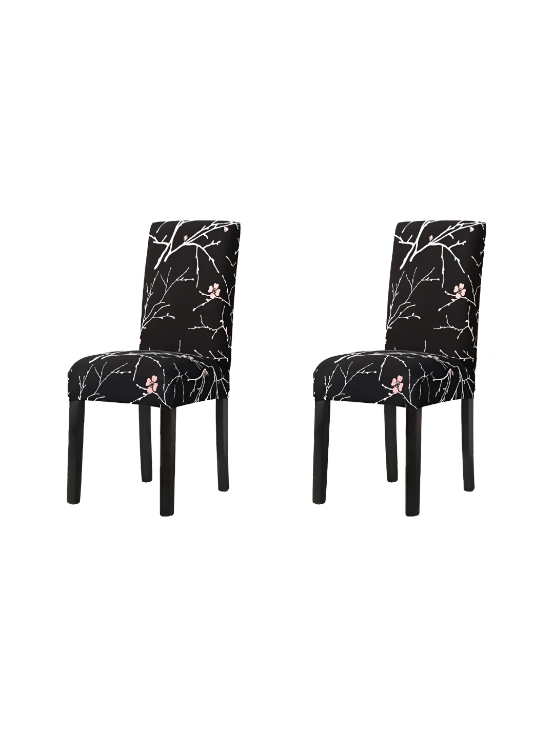 

Eleganta Black 2 Pieces Abstract Printed Chair Cover