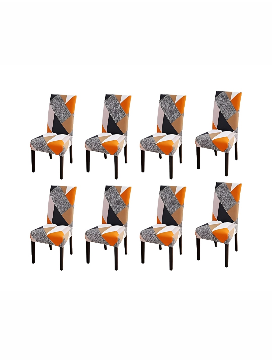 

Eleganta 10 Pieces Orange-Colored Printed Chair Cover