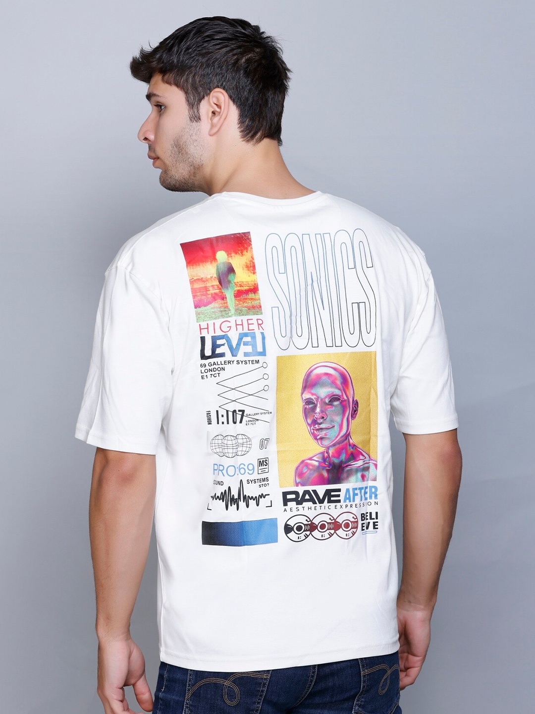 

Fort Collins Graphic Printed Round Neck Cotton T-shirt, White