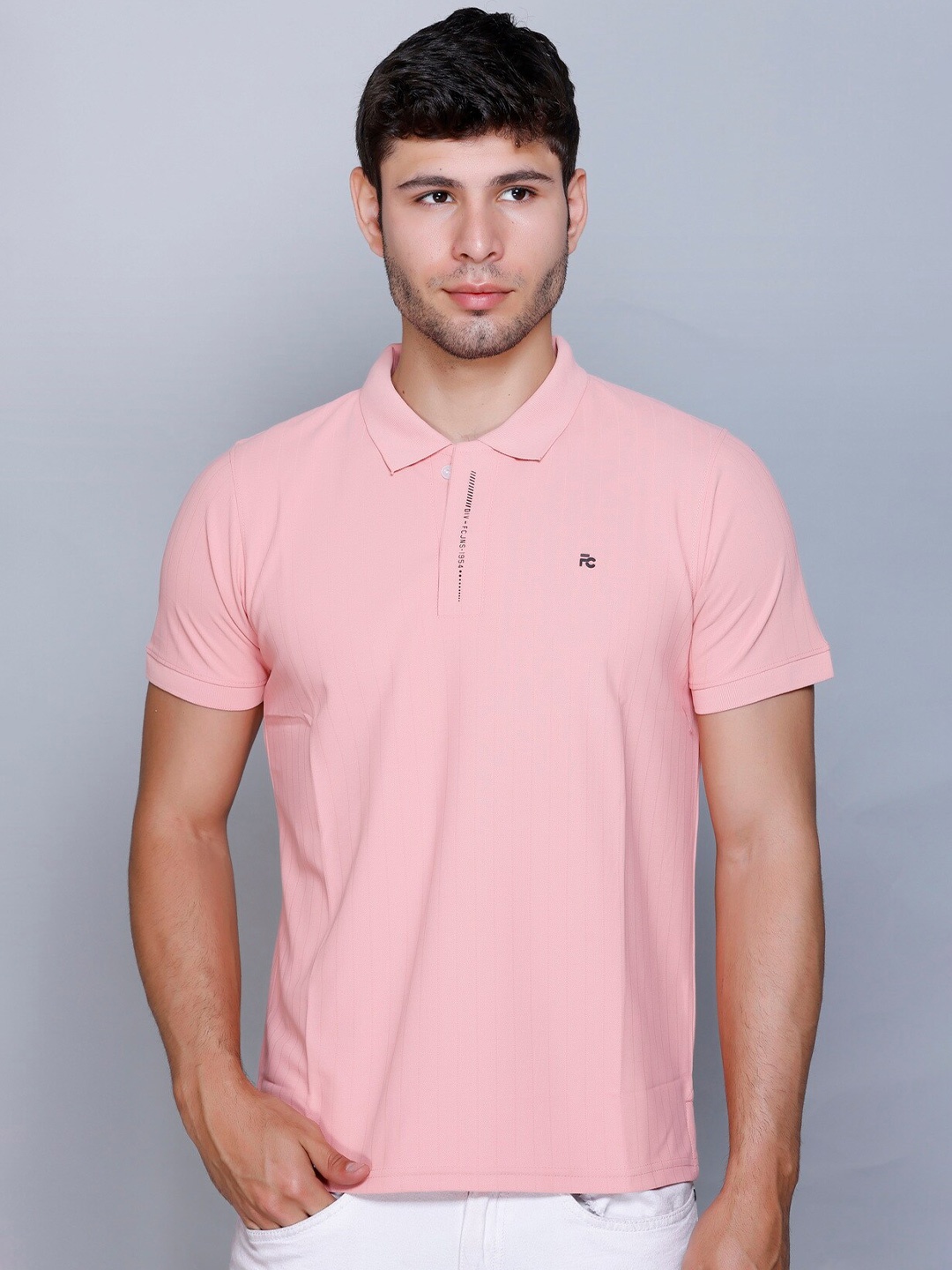 

Fort Collins Polo Collar Short Sleeves Cotton Casual T-shirt, Pink