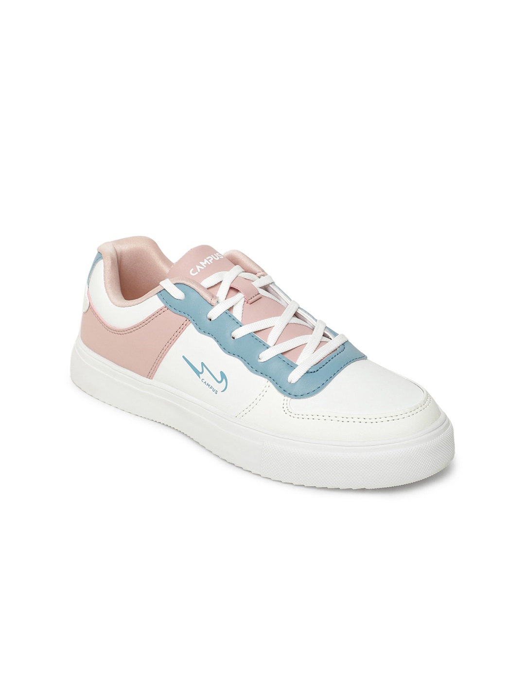 

Campus Women Colourblocked Round Toe Mesh Sneakers, White