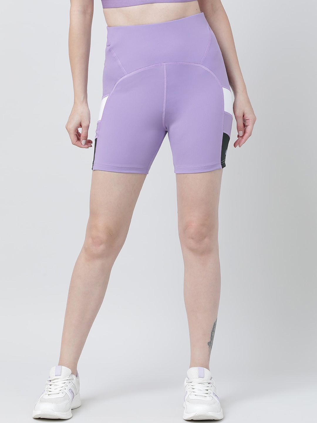 

Lovable Sport Women Skinny Fit High-Rise Sports Shorts, Purple