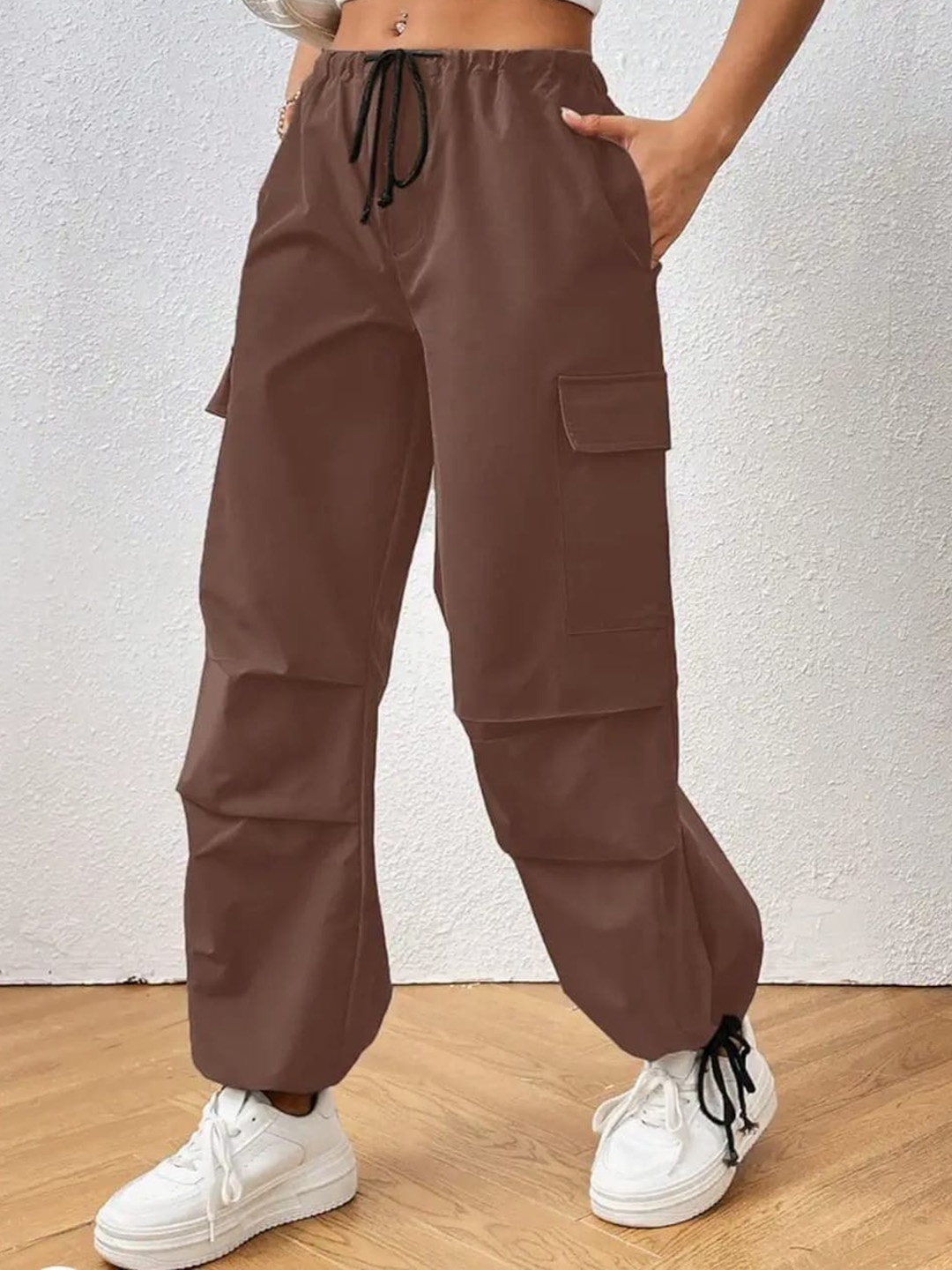 

BROADSTAR Women Smart High-Rise Cargo Trouser, Brown