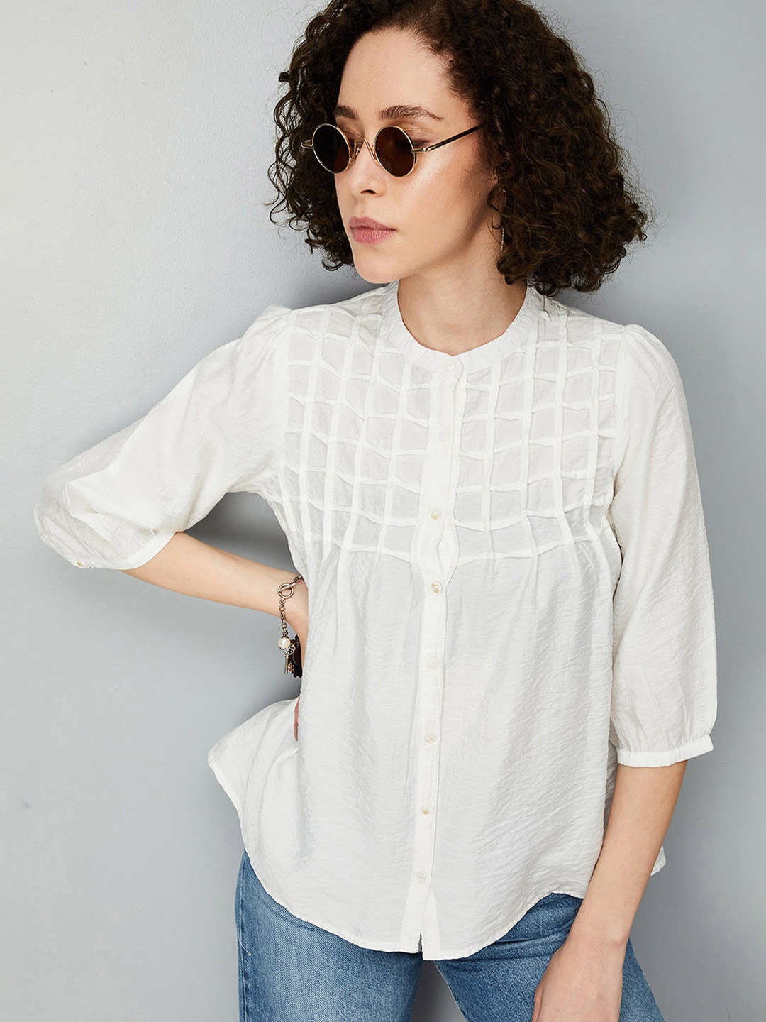 

max Checked Tunic, Off white