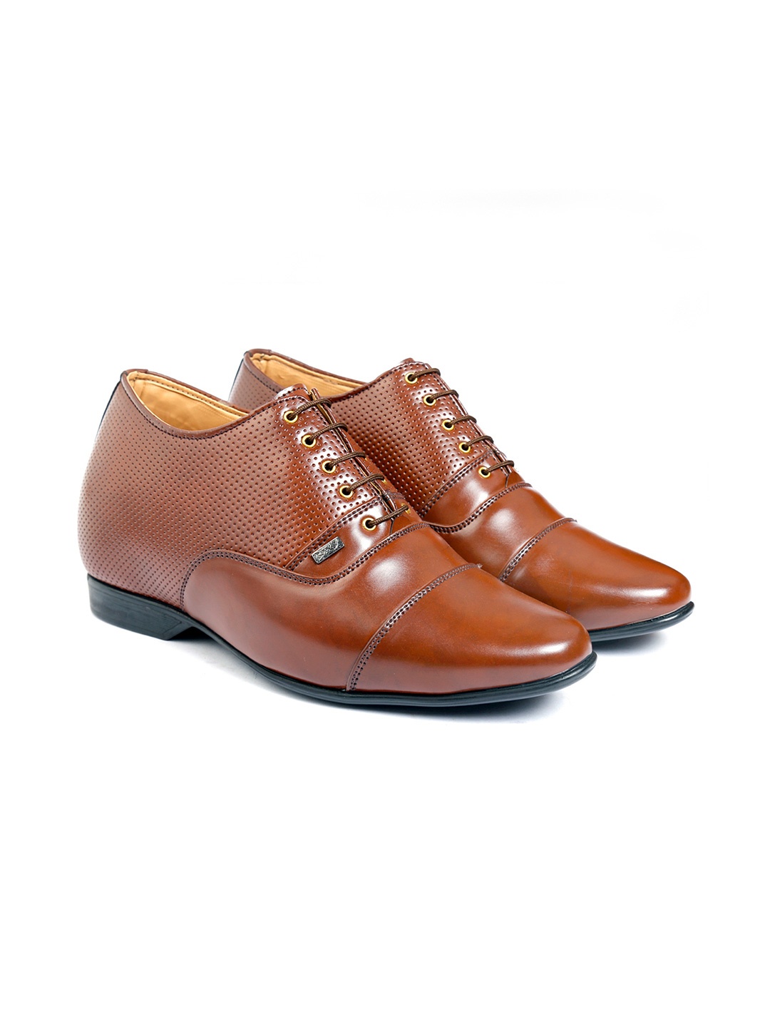 Bxxy Men Hidden Elevator Oxfords, Brown
