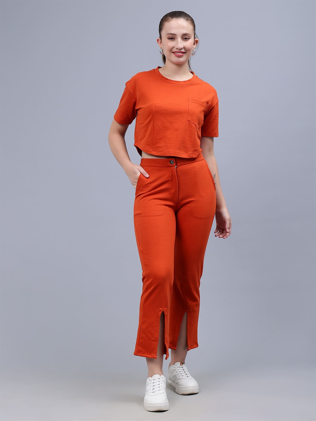 

Pritla Organic Cotton Crop Top, Rust