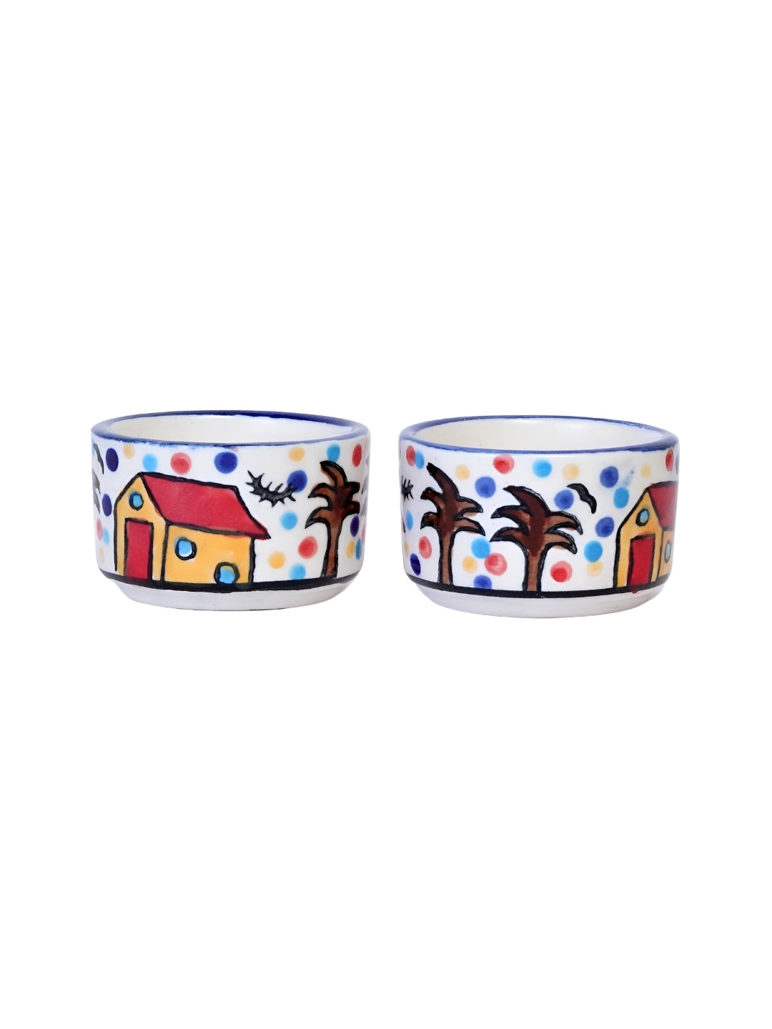 

Freakway White & White 2 Pieces Printed Glossy Bowls