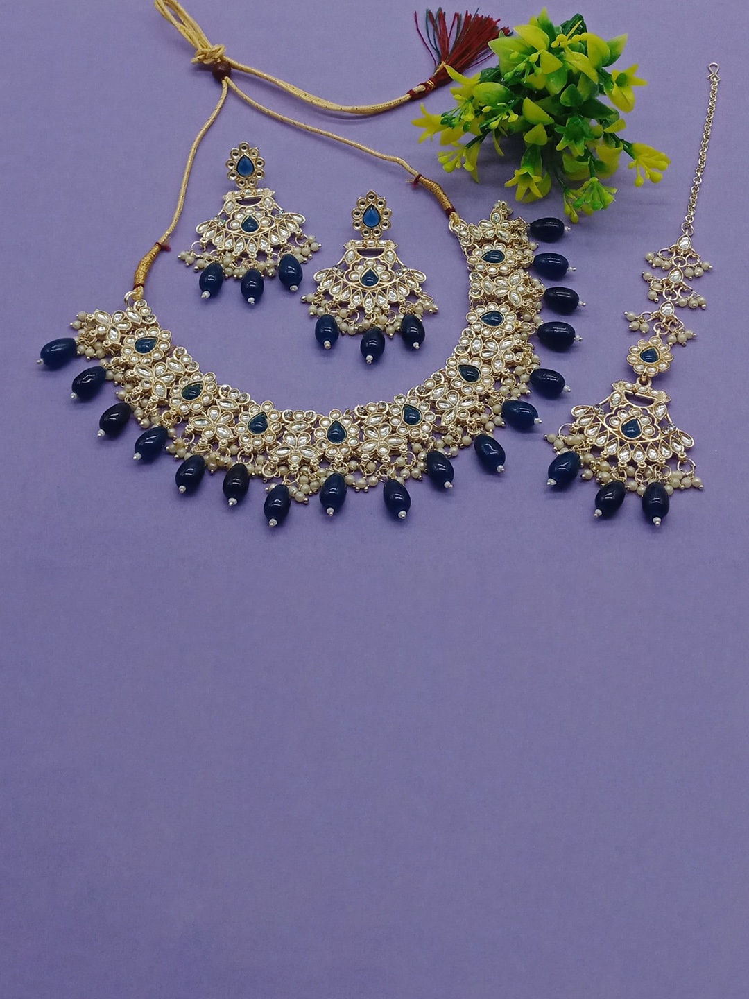 

AASHISH IMITATION Gold-Plated Kundan Studded Jewellery Set