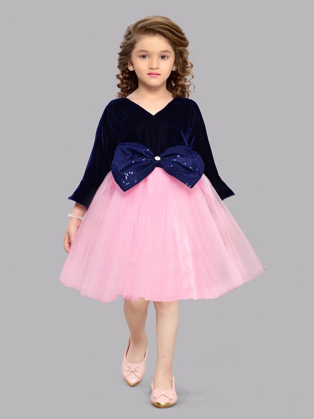 

Pink Chick Girls Net Fit & Flare Dress
