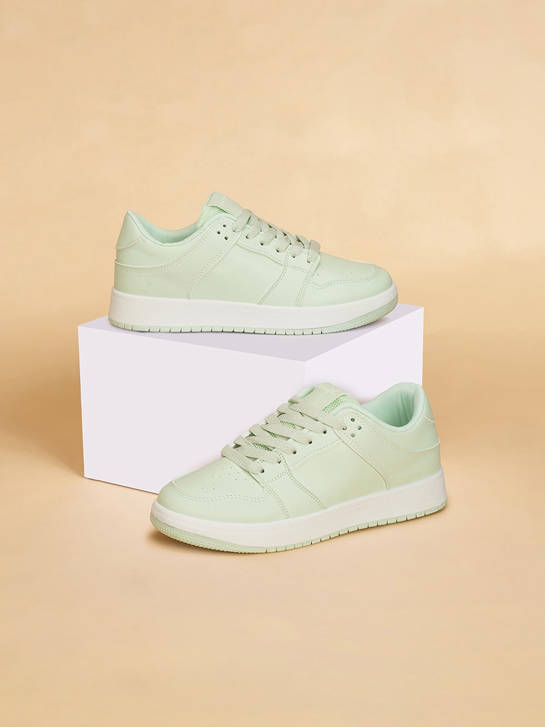 

Forever Glam by Pantaloons Women Textured Round Toe Sneakers, Green