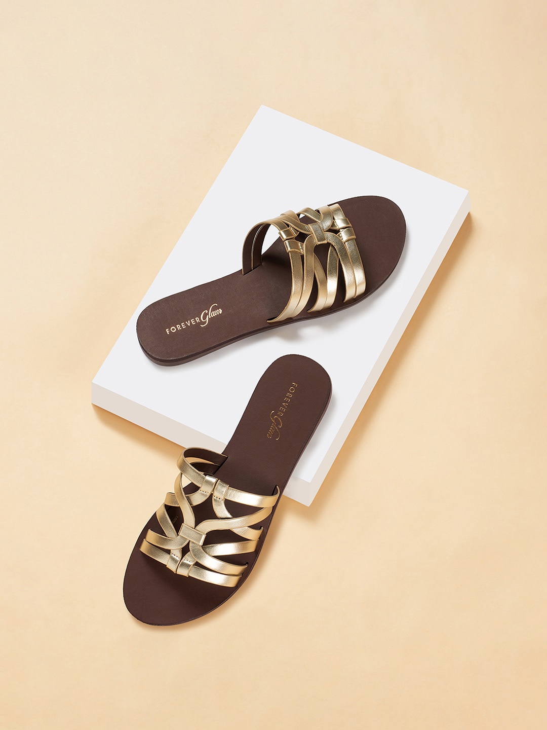 

Forever Glam by Pantaloons Strappy Open Toe Flats, Gold
