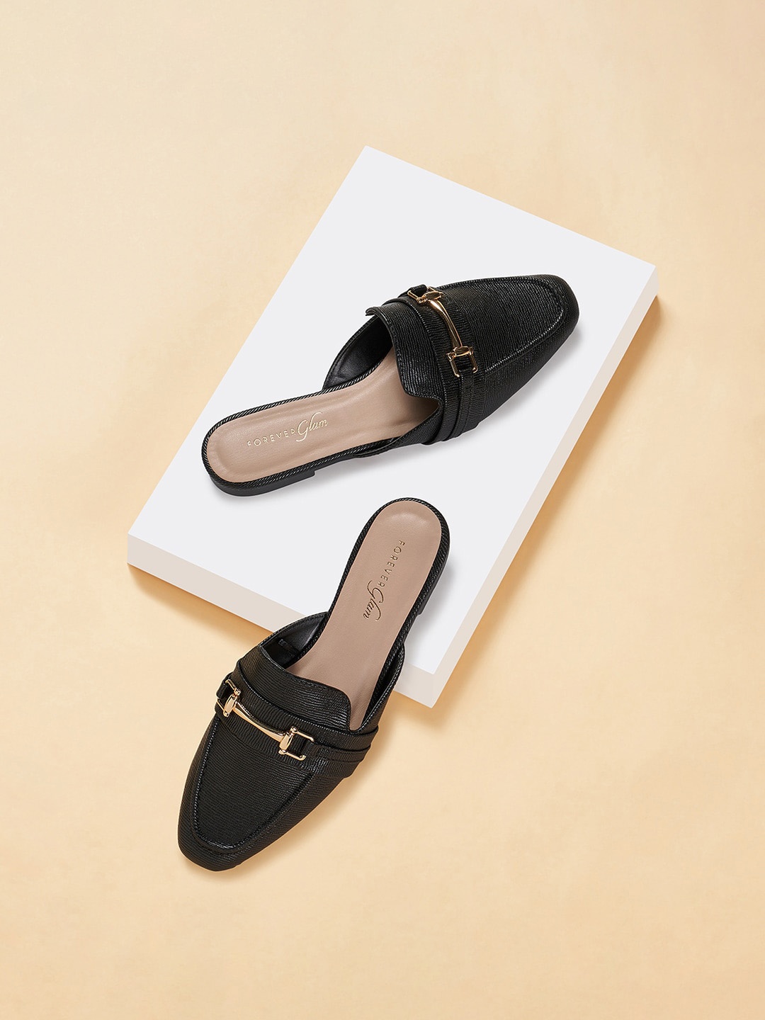 

Forever Glam by Pantaloons Square Toe No Back Strap Mules, Black