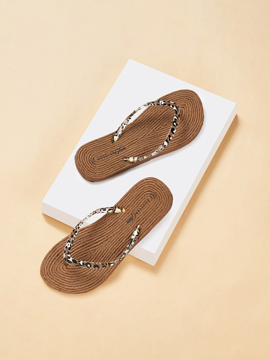 

Forever Glam by Pantaloons Women Printed Thong Flip-Flops, Beige