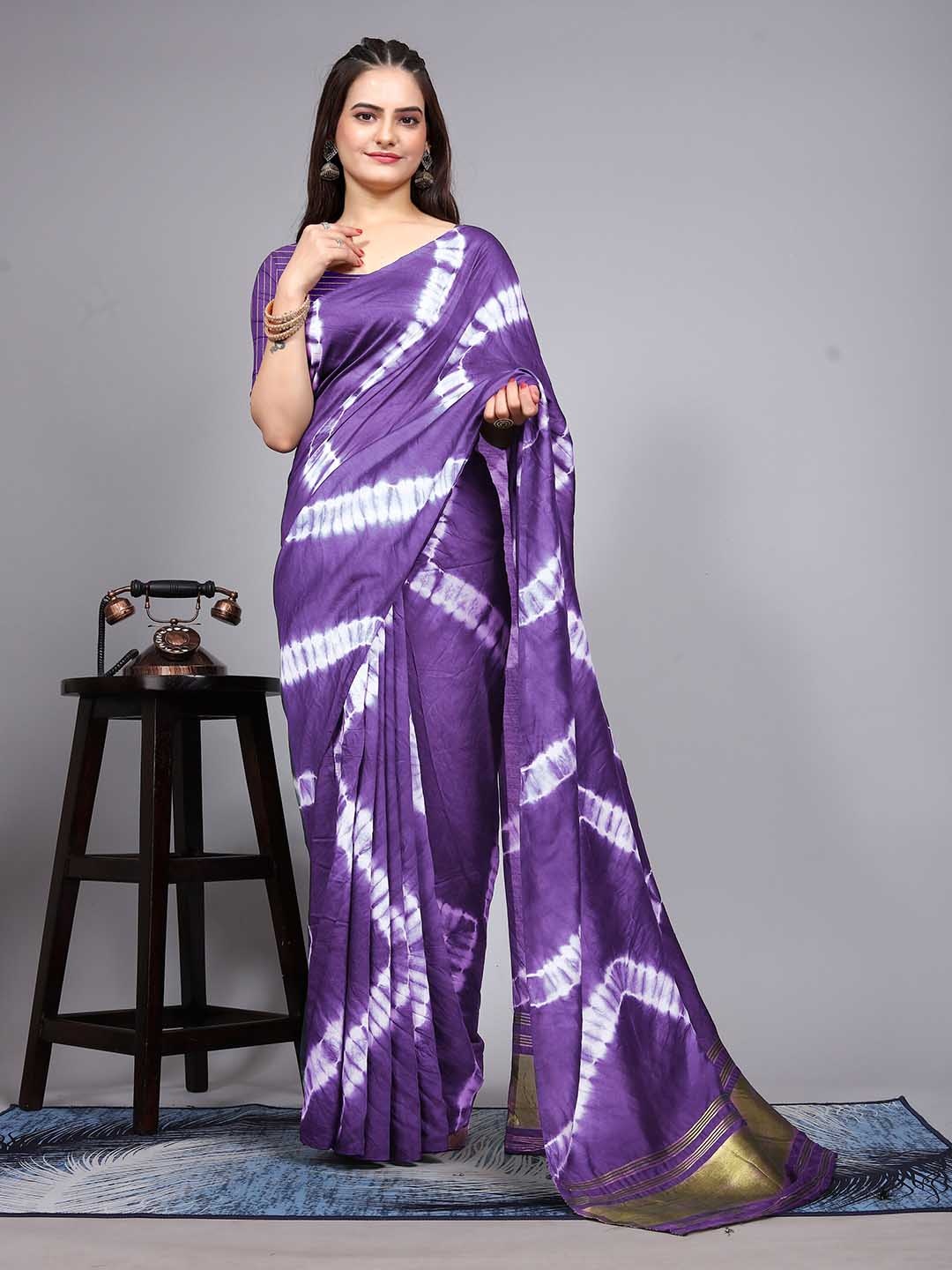 

KALINI Tie and Dye Saree, Purple