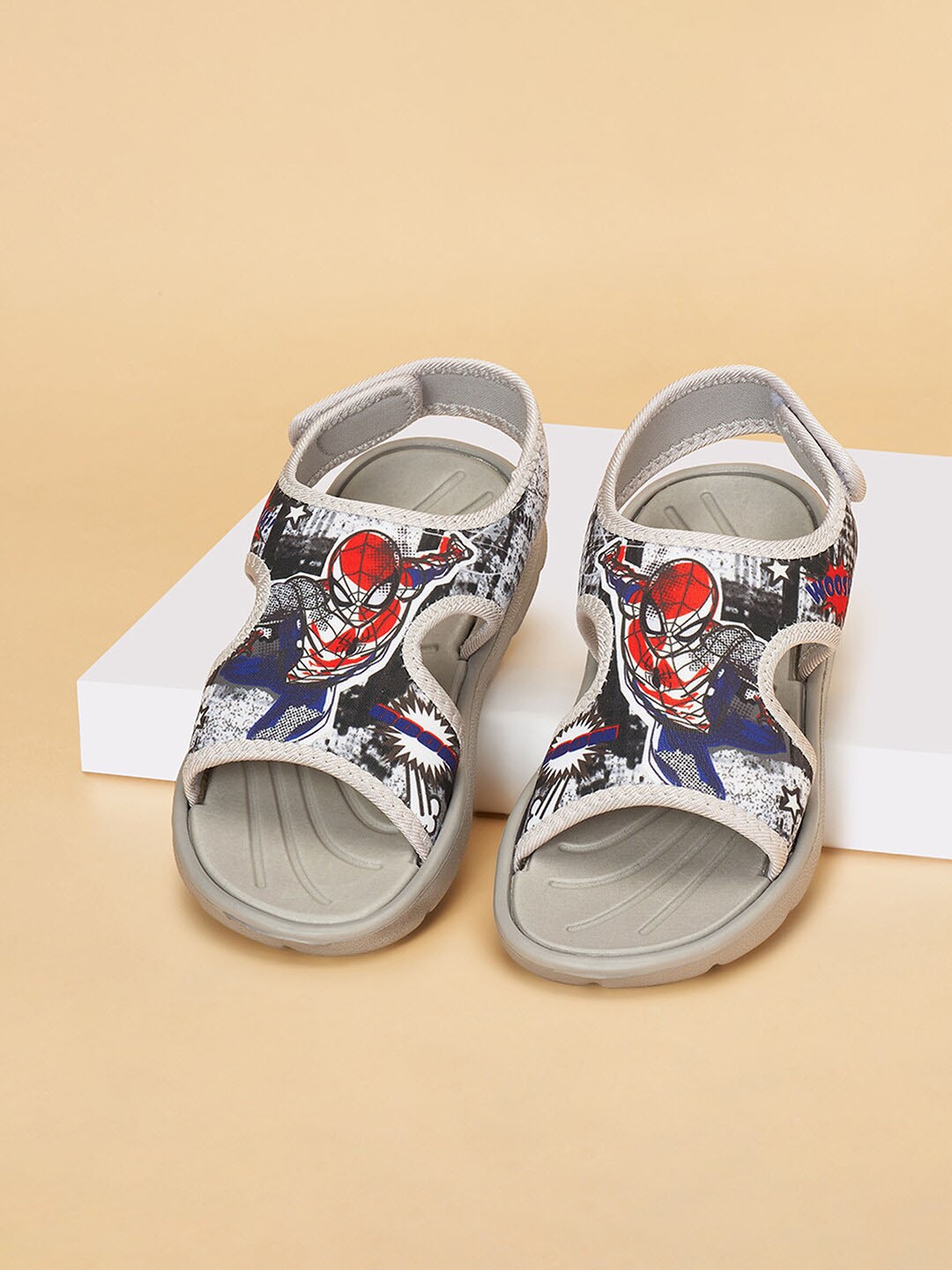 

Pantaloons Junior Boys Spider-man Printed Sports Sandals, Grey