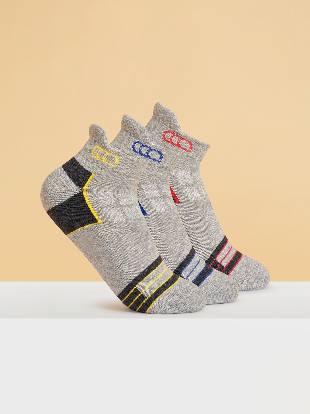 

Ajile by Pantaloons Men Pack of 3 Patterned Ankle-Length Socks, Grey