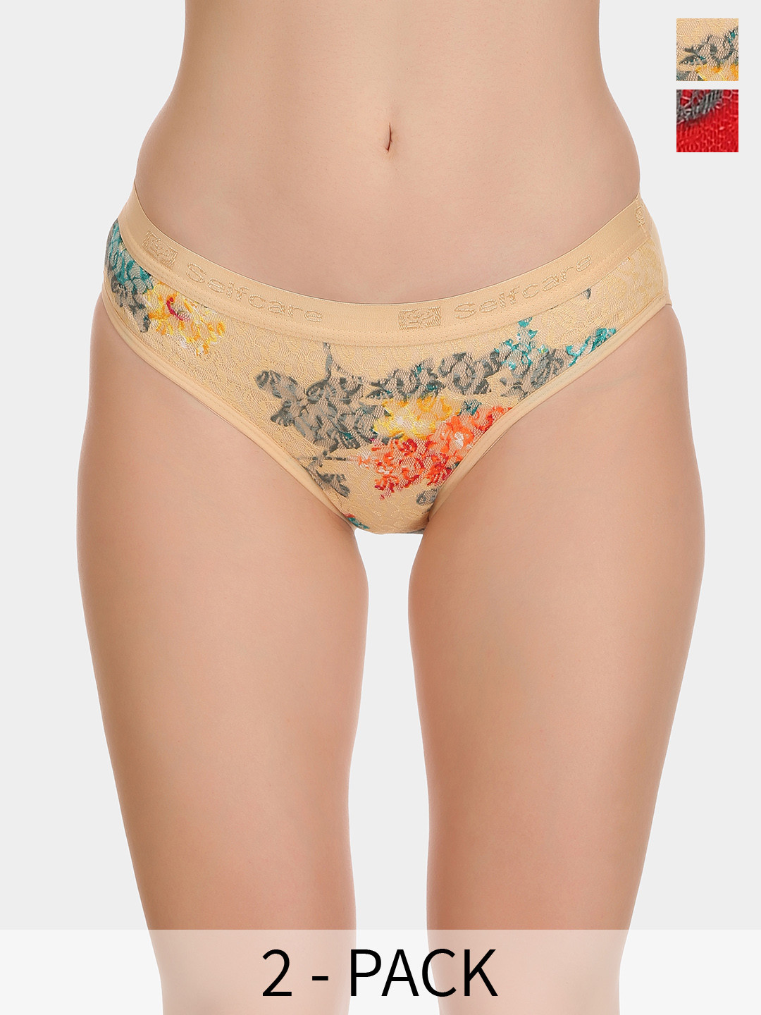 

SELFCARE Pack Of 2 Self-Design Briefs, Red