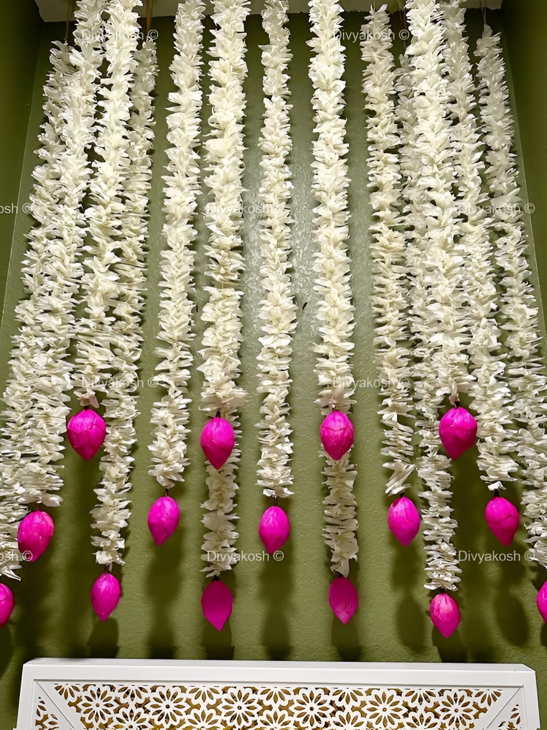 

Divyakosh Pink & White 15 Pieces Toran Festive Decor