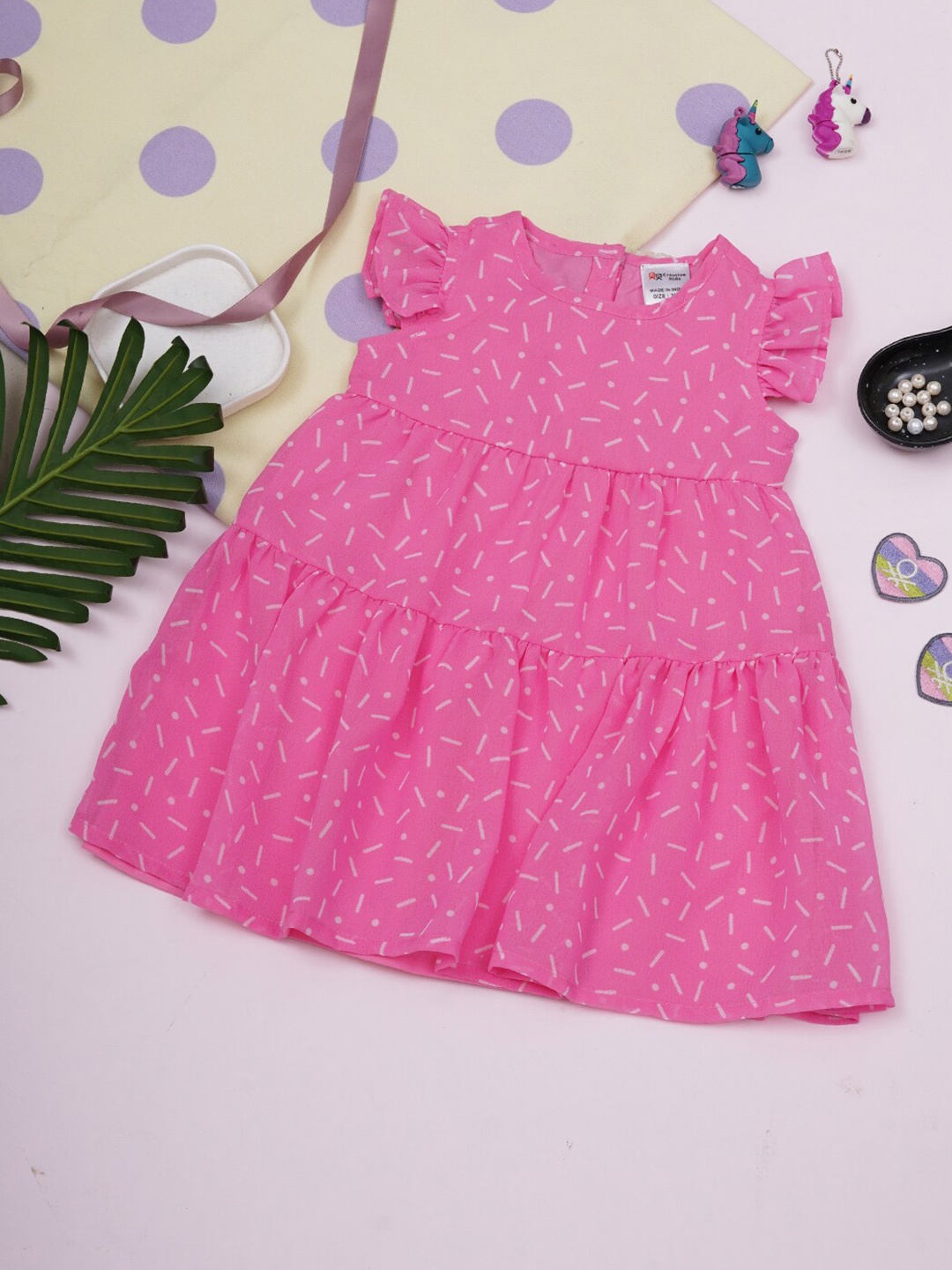 

Creative Kids Polka Dot Fit & Flare Dress, Pink