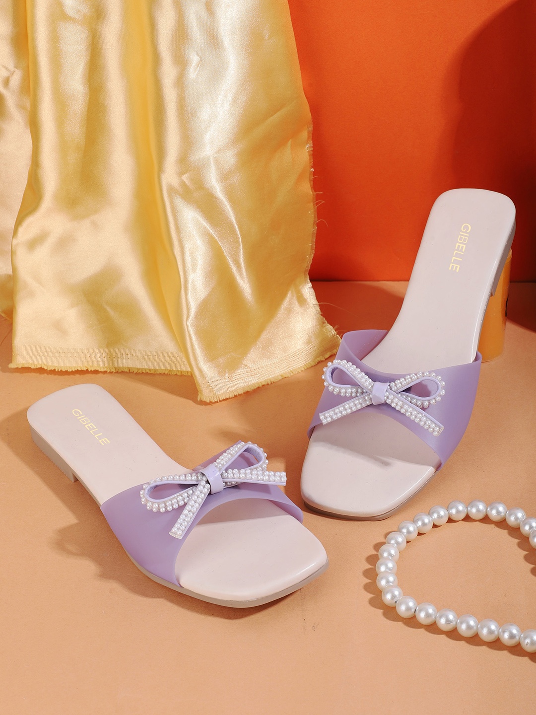 

Gibelle Bow Detail Open Toe Flats, Purple