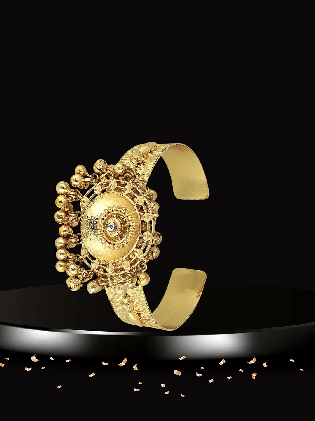 

Adwitiya Collection Women 24CT Gold-Plated Cuff Bracelet