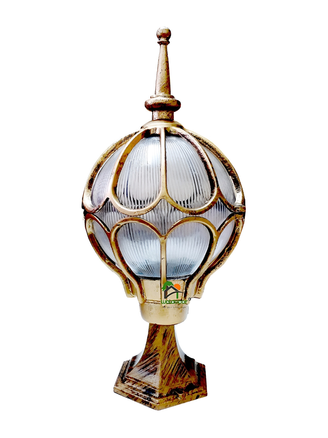 

Weldecor Gold Toned & Grey 2 Pieces Textured Abstract Shaped Metal Outdoor Lamps