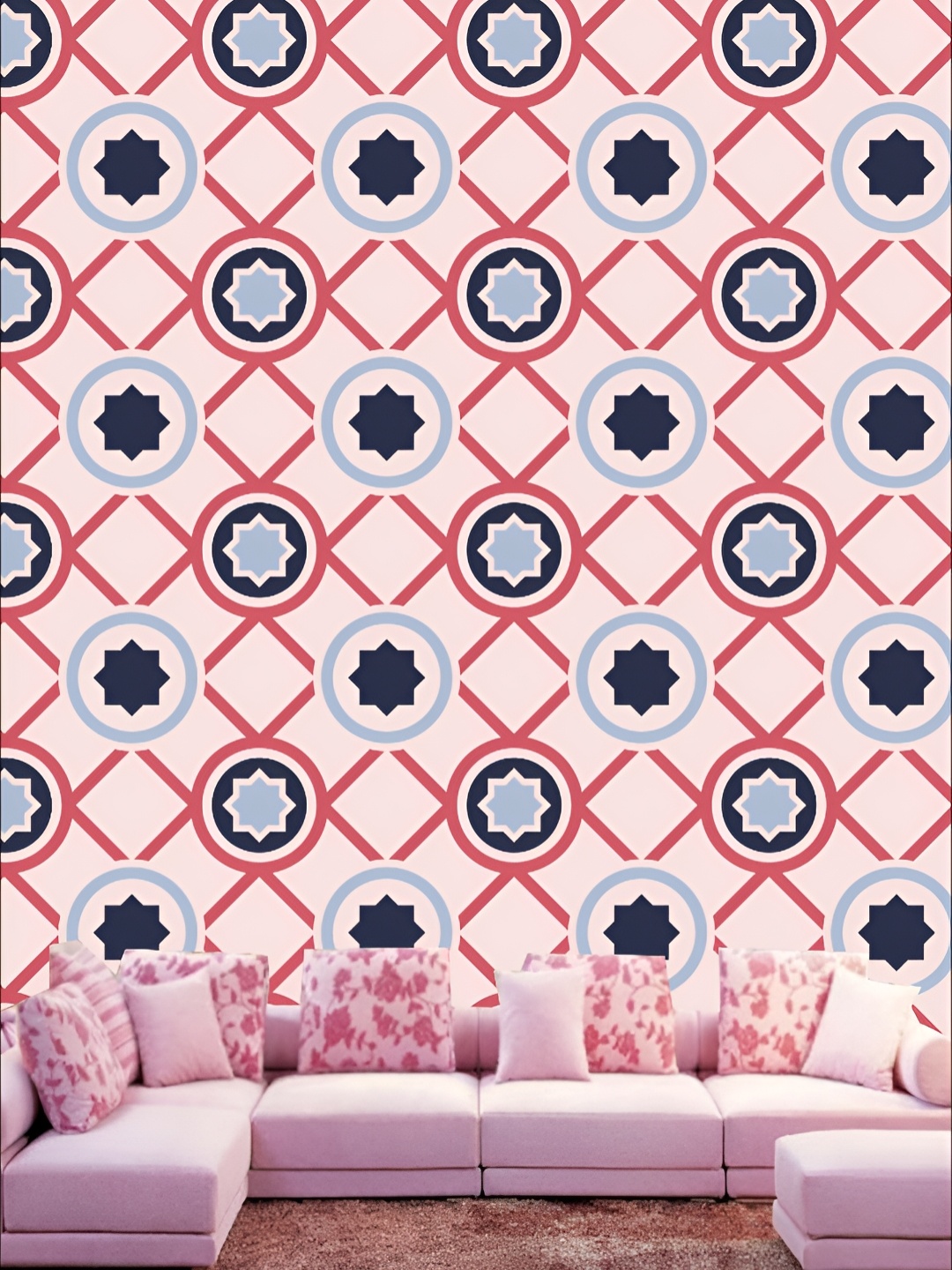 

KSHIRSA Red & Black Geometric Printed 3D Self Adhesive Wall Sticker