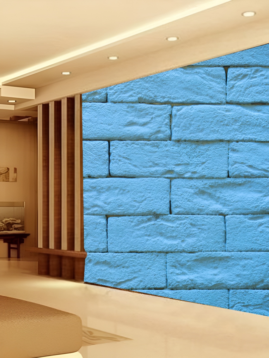 

KSHIRSA Blue Geometric Printed 3D Self Adhesive Wallpaper