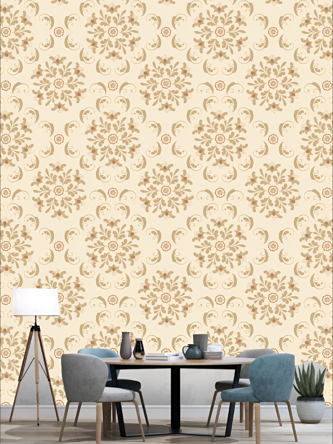 

KSHIRSA Brown & Beige Floral Printed 3D Self Adhesive Wall Sticker