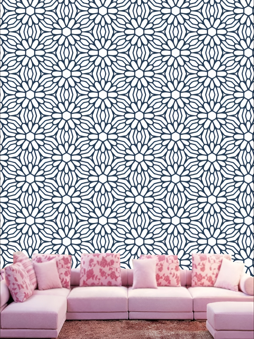 

KSHIRSA White & Black Floral Printed 3D Self Adhesive Wall Sticker