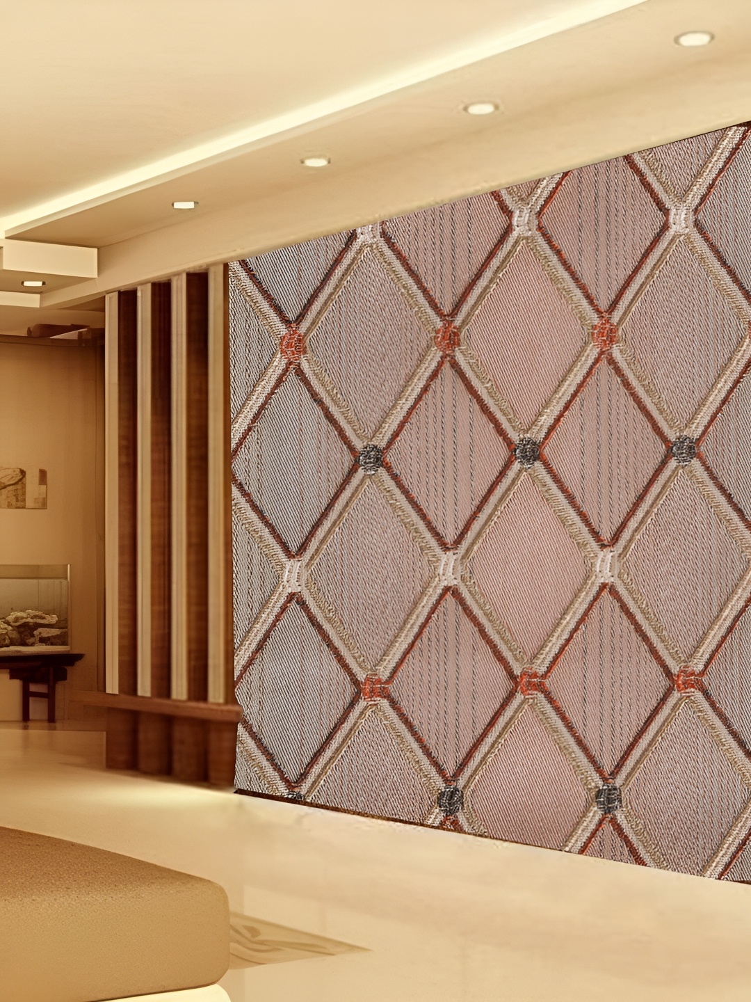 

KSHIRSA Brown & Beige Geometric Printed 3D Self Adhesive Wallpaper