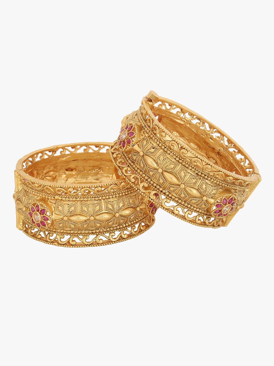 

Adwitiya Collection Set Of 2 24CT Gold-Plated Bangles