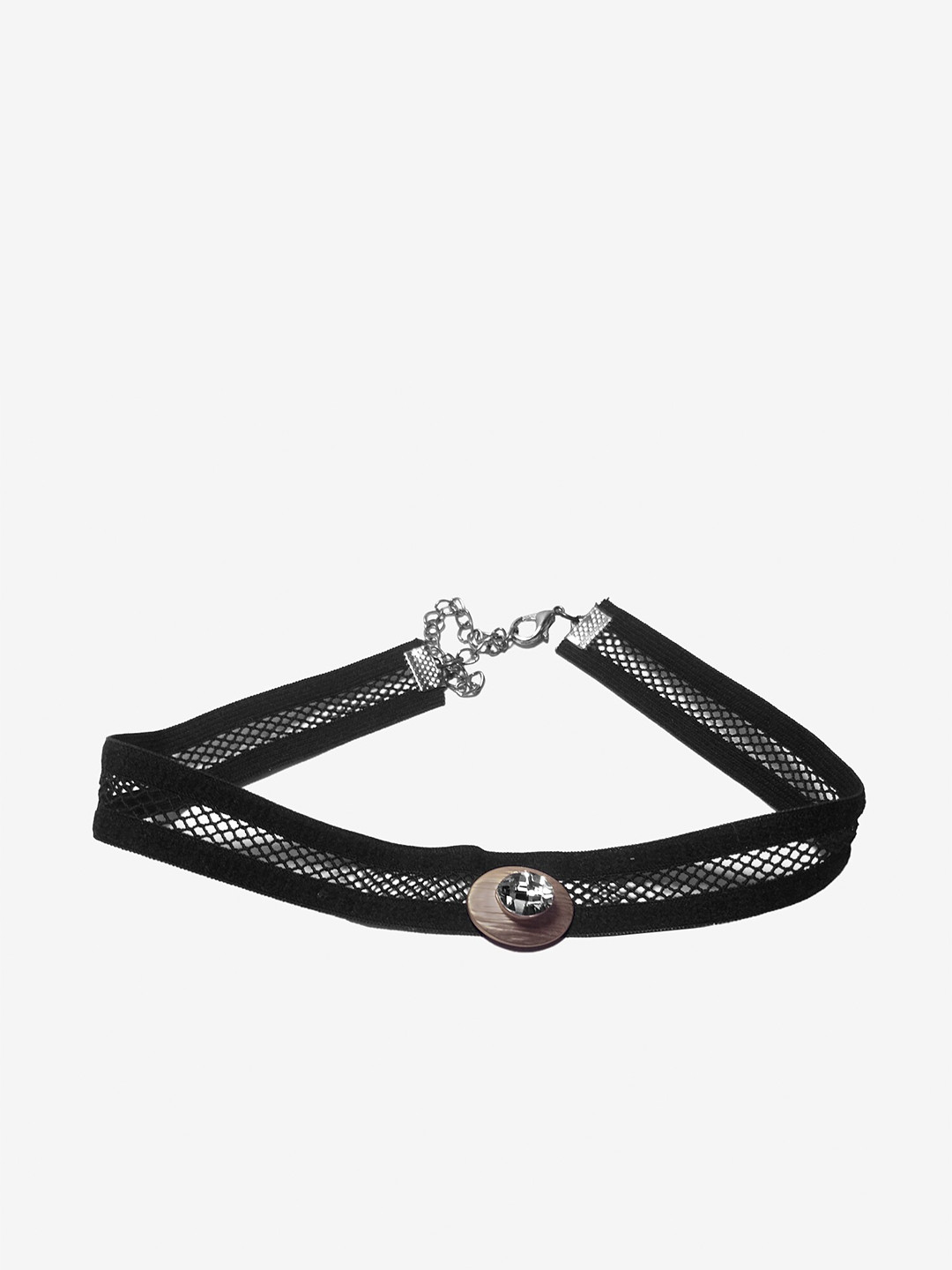 

Adwitiya Collection Synthetic Stone Studded Statement Choker, Black