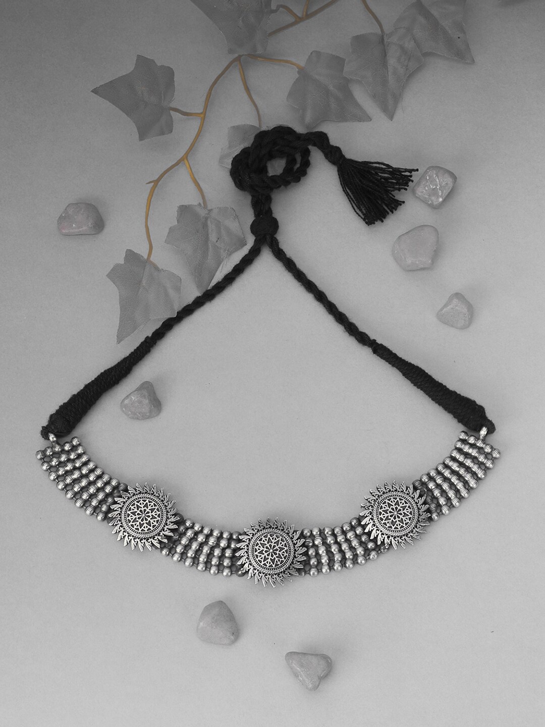 

Adwitiya Collection Silver-Plated Oxidised Necklace