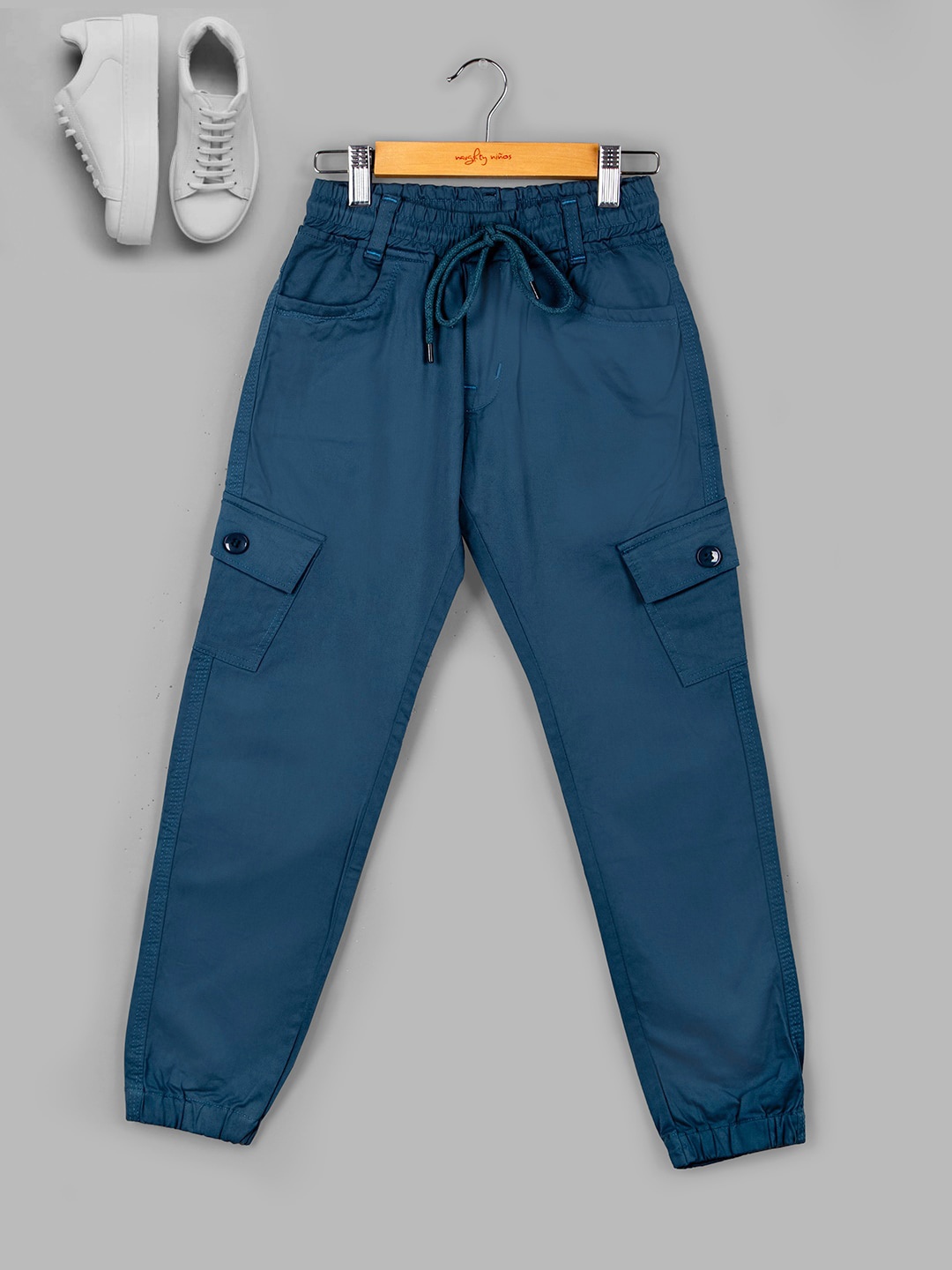 

BAESD Boys Relaxed Loose Fit Pure Cotton Cargos Trousers, Blue