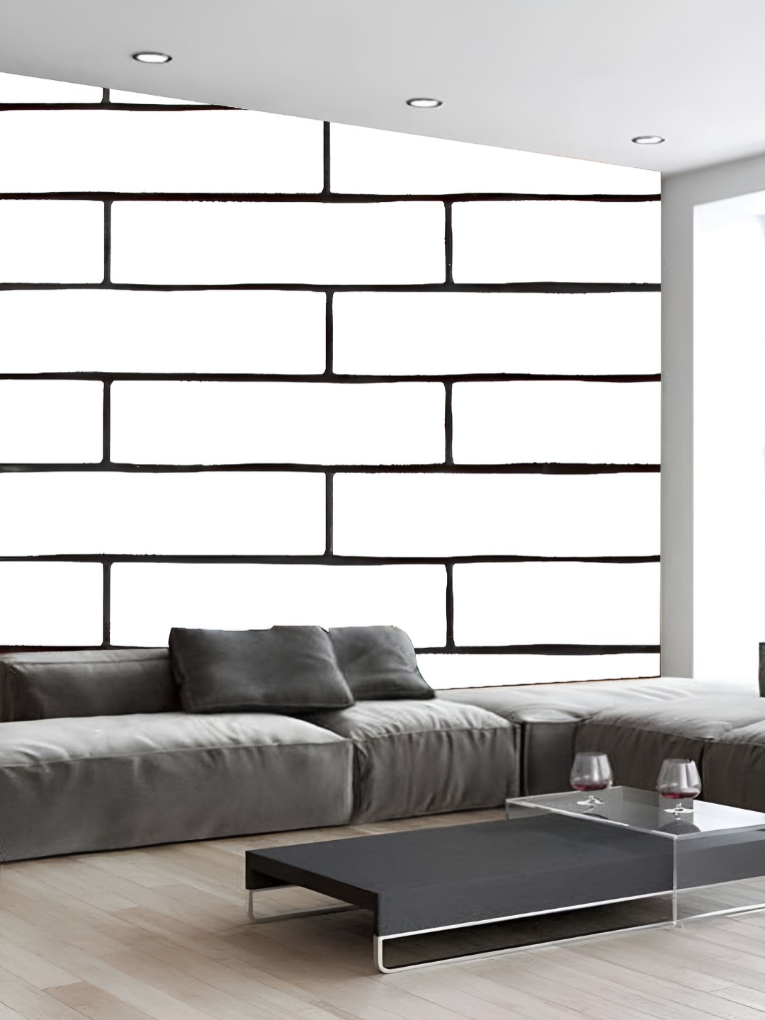 

KSHIRSA White & Black Geometric Printed 3D Self Adhesive Wall Sticker
