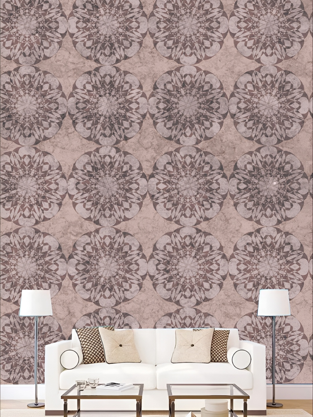 

KSHIRSA Brown & Beige Floral Printed 3D Self Adhesive Wallpaper