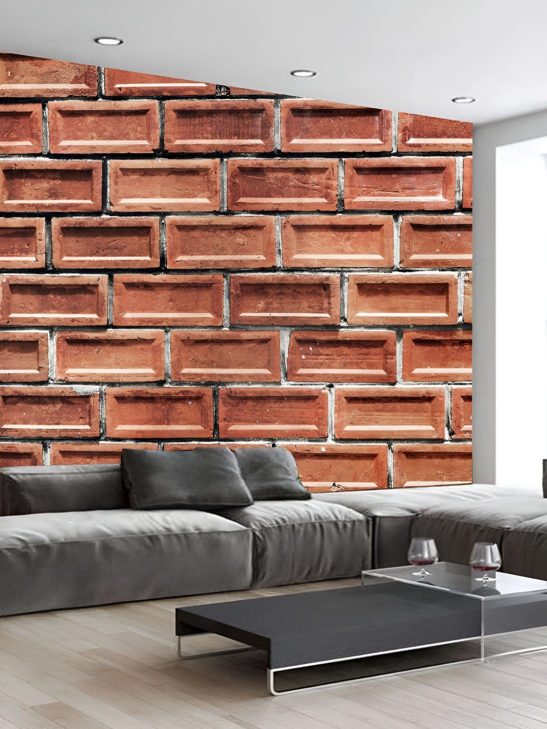

KSHIRSA Brown & Grey Geometric Printed 3D Self Adhesive Wall Sticker