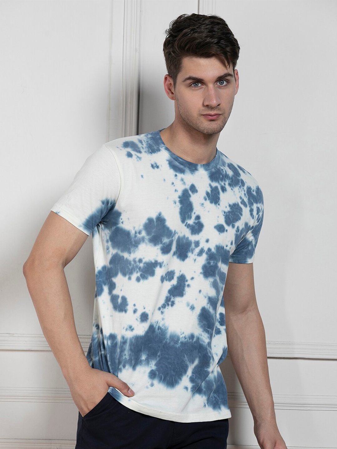 

Dennis Lingo Tie & Dyed Cotton T-shirt, Navy blue