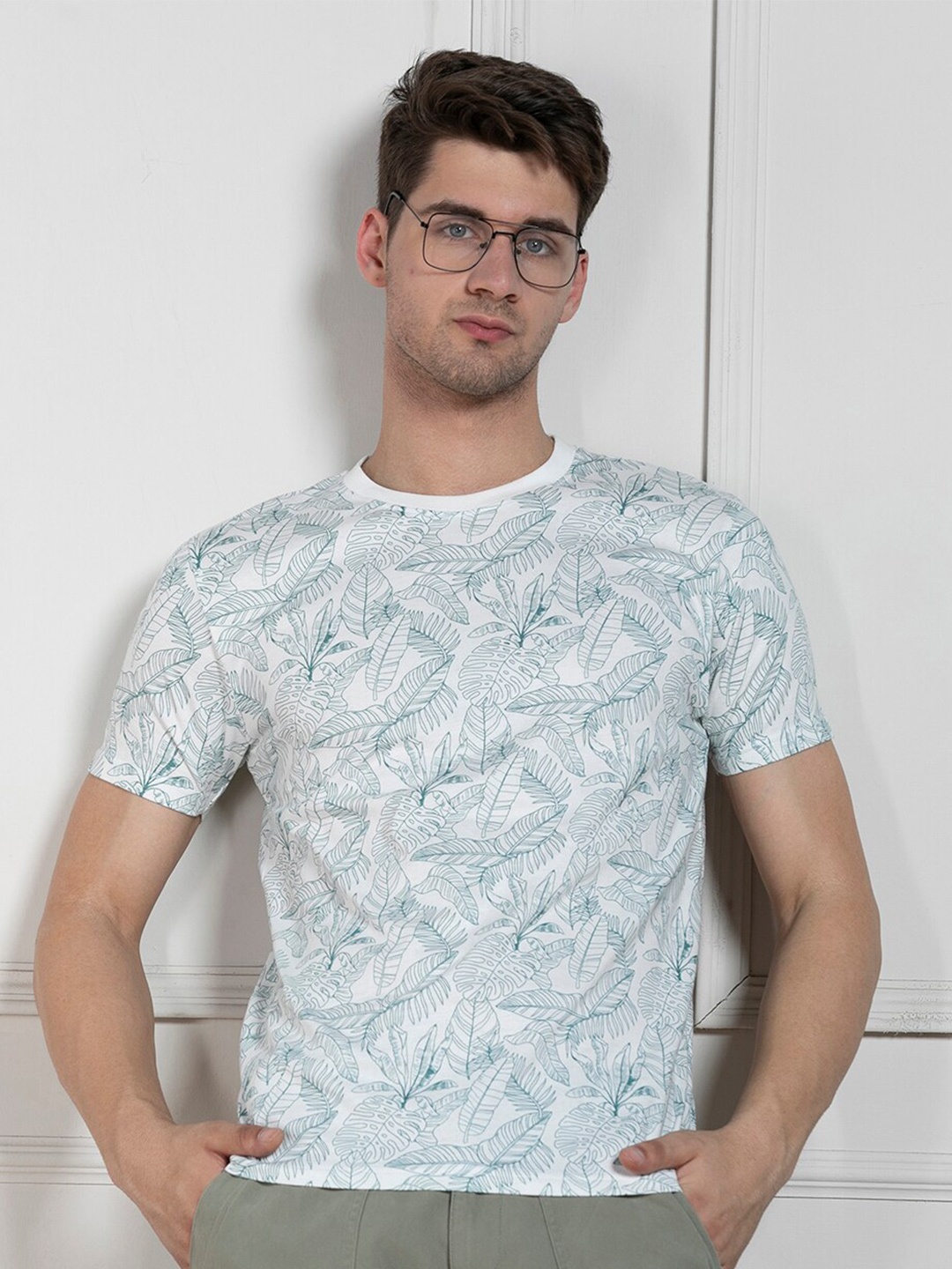 

Dennis Lingo Floral Printed Cotton T-shirt, White
