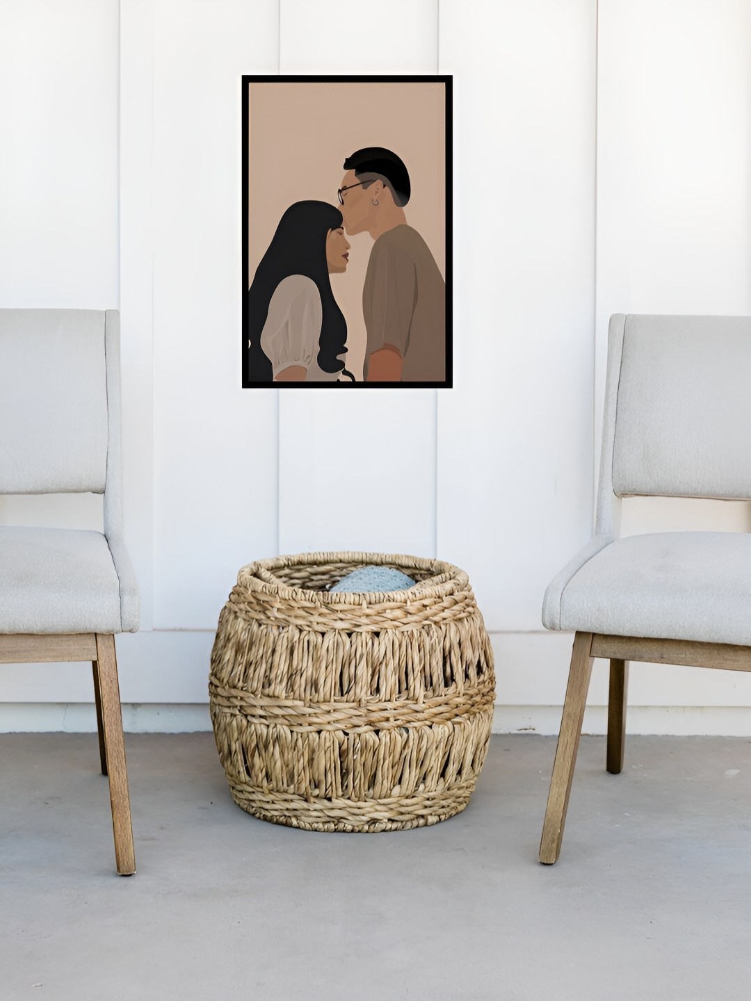 

AbhiKalpya Art Studio-Get a vibe Beige & Black Wooden Wall Painting