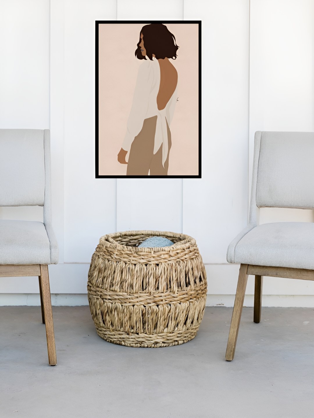 

AbhiKalpya Art Studio-Get a vibe Beige & Black Wooden Wall Painting