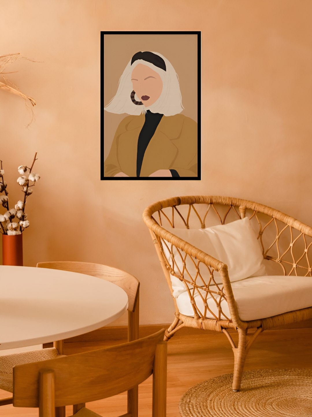 

AbhiKalpya Art Studio-Get a vibe Beige & Green Wooden Wall Painting