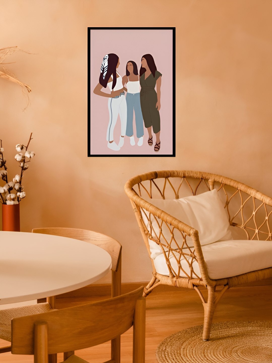 

AbhiKalpya Art Studio-Get a vibe Pink & White Wooden Wall Painting