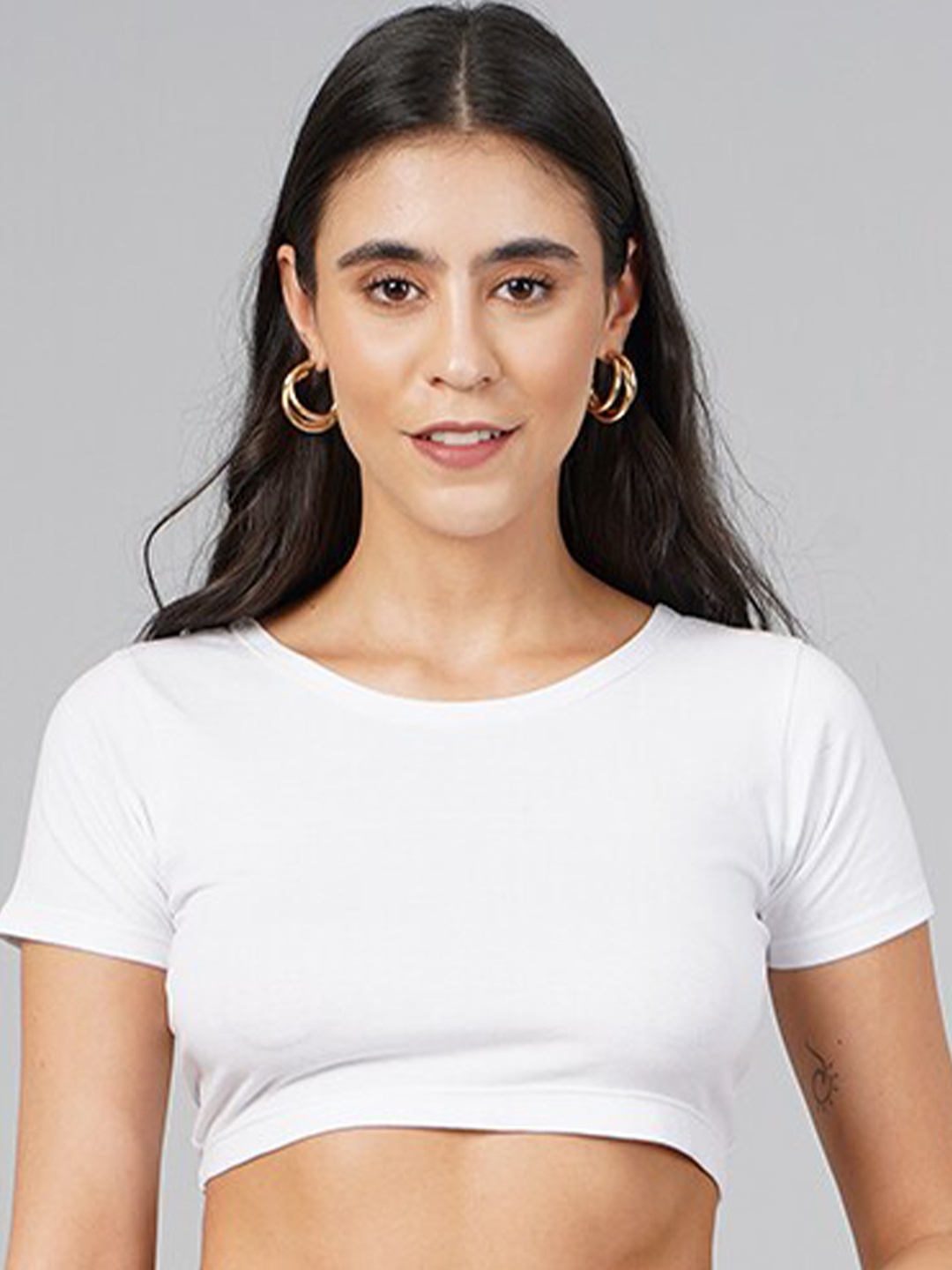 

BAESD Styled Back Crop Top, White