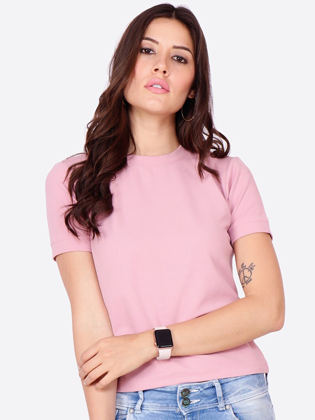 

BAESD Short Sleeves Cotton Top, Pink