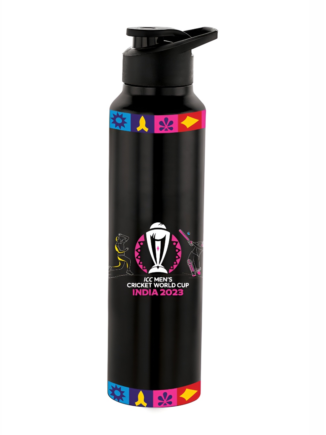 

NIRLON Black Printed Stainless Steel Single Wall Vacuum Water Bottles 1 L